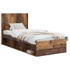 vidaXL Bedframe met opbergruimte en hoofdbord Oud hout 90 x 190 cm