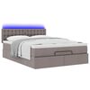 vidaXL Bed poef met matras en LED's 140x200 cm stof taupe