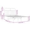 vidaXL Bedframe met hoofdbord metaal wit 120x190 cm