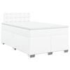 vidaXL Boxspring met matras kunstleer wit 120x190 cm