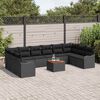 vidaXL Tuinbankenset met kussen 11 pcs Zwart poly rattan