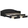 vidaXL Slaapbank met onderschuifbed en lades 90x190 cm stof zwart