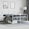 vidaXL Bedframe met hoofd- en voeteneinde metaal wit 140x190 cm