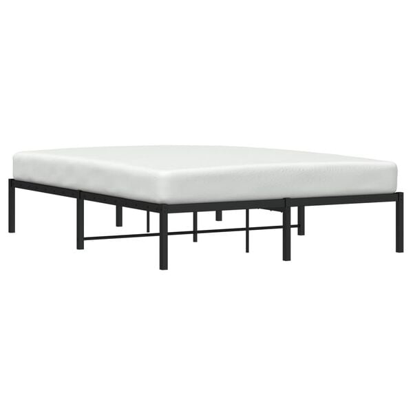 vidaXL Bedframe metaal zwart 135x190 cm