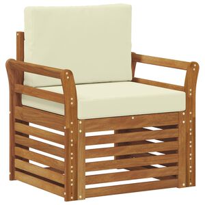 vidaXL Tuinbank Massief Acaciahout en Polyester Naturel