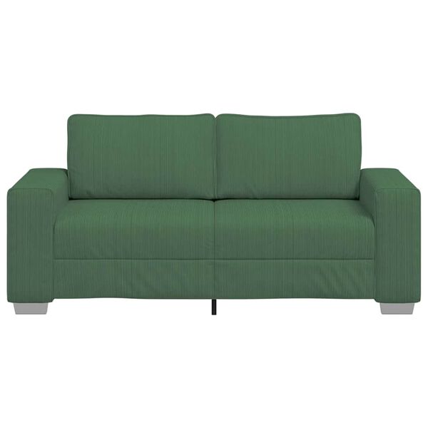 vidaXL Loveseat Sofa Donkergroen 180x77x82 cm Corduroy Stof