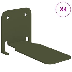 vidaXL Onzichtbare Zwevende Plank 4 st Olijf Groen 6 x 11 x 6,5 cm