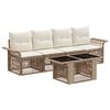 vidaXL Tuinbankenset 5 st Beige en Cr&egrave;me Wit poly rattan