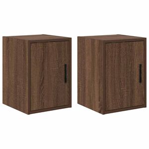vidaXL Garagewandkasten 2 st spaanplaat bruin eiken
