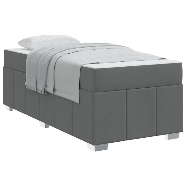 vidaXL Bedframe met matras Donkergrijs 90 x 190 cm Stof