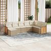 vidaXL 8-delige Loungeset met kussens poly rattan beige