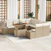 vidaXL Tuin Sofa Set met opslag 9 pcs Beige Poly riet