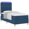 vidaXL Boxspring bed met matras met hoofdeinde Blauw 90 x 190 cm Stof