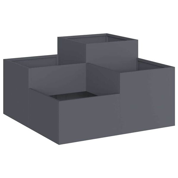 vidaXL Tuin Bloempot Antraciet 80 x 80 x 48 cm Staal