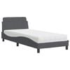 vidaXL Bed met matras "Dover" fluweel donkergrijs 80x200 cm