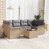 vidaXL Tuin Sofa Set 7 pcs Beige Poly riet