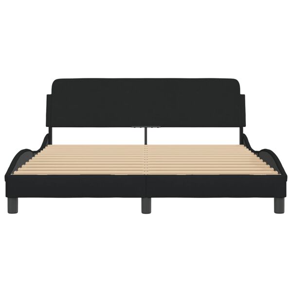 vidaXL Bedframe "Dover" stof zwart 160x200 cm