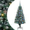 vidaXL Kunstkerstboom Groen 150 cm PVC en Staal en Kunststof