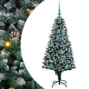 vidaXL Kunstkerstboom Groen 150 cm PVC en Staal en Kunststof