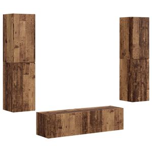 vidaXL Tv-meubelset 6 pcs Oud Hout Bewerkt hout