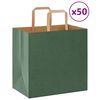vidaXL Papieren zakken 50 st met hengsels 26x17x25 cm groen