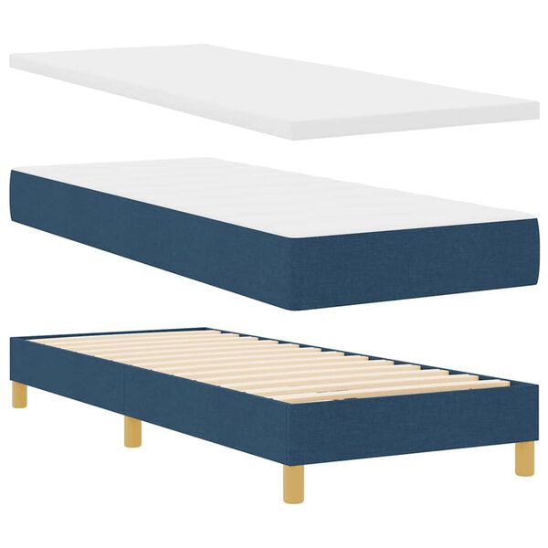 vidaXL Boxspringbed met matras met hoofdeinde Blauw 80 x 200 cm Stof