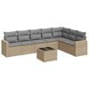 vidaXL 8-delige Loungeset met kussens poly rattan beige