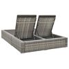 vidaXL Ligbed tweepersoons poly rattan grijs