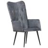 vidaXL Fauteuil echt leer grijs