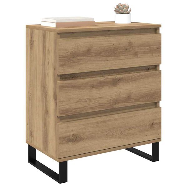 vidaXL Dressoir met lade Artisan Eiken 60 x 35 x 70 cm Bewerkt hout