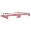 vidaXL Slaapbank onderschuifbed en matrassen 80x200 cm fluweel roze