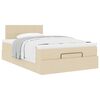 vidaXL Ottoman bed met matras 120x190cm stof cr&egrave;mekleurig