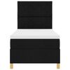 vidaXL LED Box Spring Bed met matras Zwart 90 x 190 cm Stof