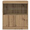 vidaXL LED Sideboard Bruin 60,5 x 37 x 67 cm Bewerkt hout