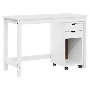 vidaXL Bureau Kas Set 2 st Wit Massief grenenhout