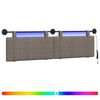 vidaXL Hangend hoofdbord Met LED-verlichting Grijs Antiek PU