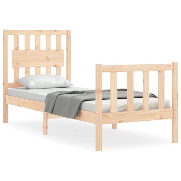 vidaXL Bedframe met hoofdbord massief hout