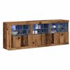 vidaXL LED Sideboard Oud Hout 181 x 37 x 67 cm Bewerkt hout