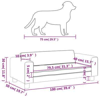 vidaXL Hondenmand met verlengstuk 100x50x30 cm fluweel lichtgrijs