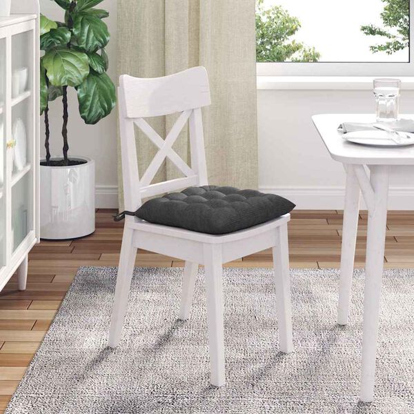 vidaXL Zitkussens 4 pcs Donkergrijs 40 x 40 x 6 cm Katoen Stof