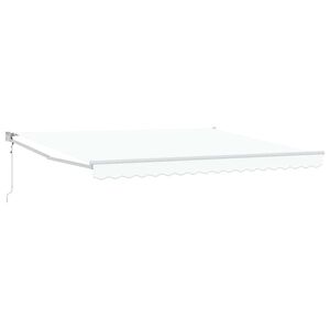 vidaXL Uitschuifbare luifel Wit 400 &times; 300 cm Polyester en Metaal