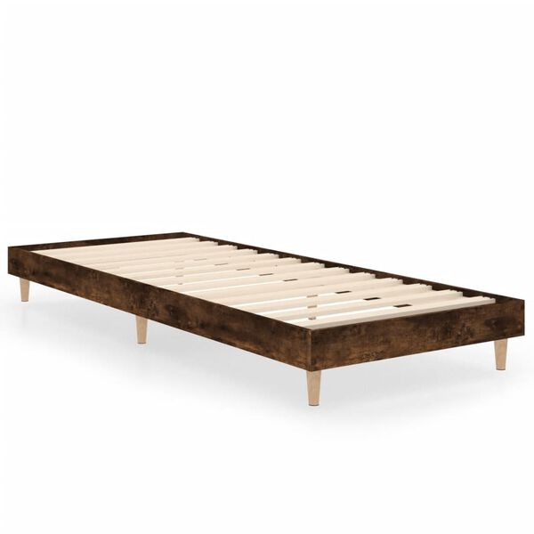 vidaXL Bedframe zonder matras hout gerookt eikenkleurig 75x190 cm