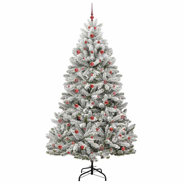 vidaXL Kunstkerstboom met 300 LED Groen en Wit 240 cm PVC en Metaal