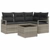 vidaXL Bankstel 5 pcs Lichtgrijs poly rattan