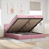 vidaXL Ottoman bed met matras 180x200 cm fluweel roze