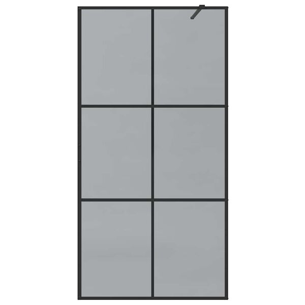 vidaXL Inloop Douche Wand Zwart 100 x 195 cm gehard glas