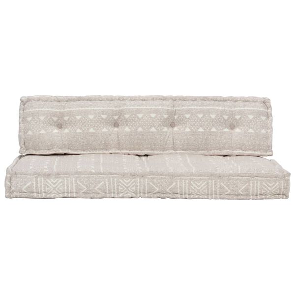 vidaXL Bankkussen pallet stof patchwork lichtbruin