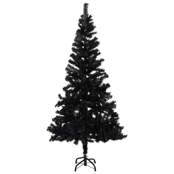 vidaXL Kunstkerstboom met verlichting en kerstballen 240 cm PVC zwart