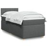 vidaXL Boxspring met matras stof donkergrijs 80x200 cm