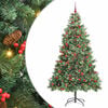 vidaXL Kunstkerstboom met LED -striplichten Groen 240 cm PVC en Metaal